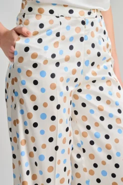 Pantaloni tessuto panna