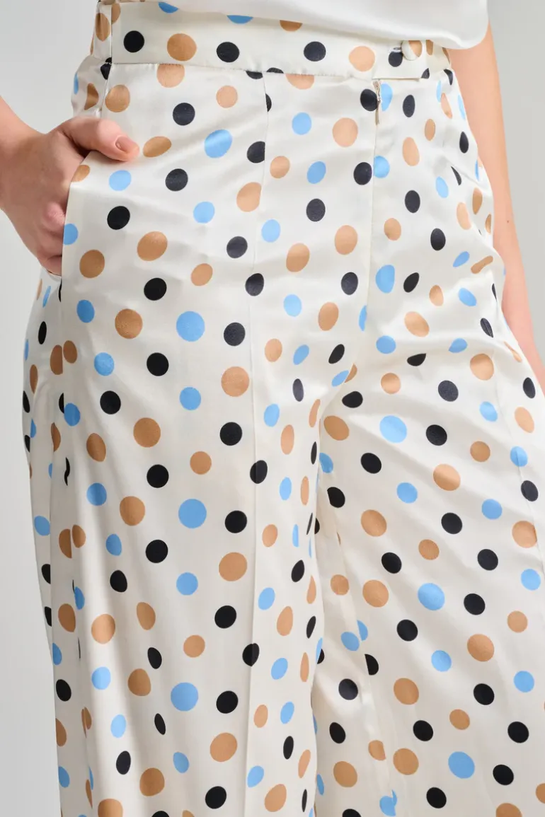 Pantaloni tessuto panna