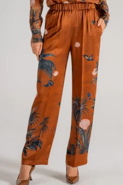 Pantaloni the sacred forest 100% viscosa marrone