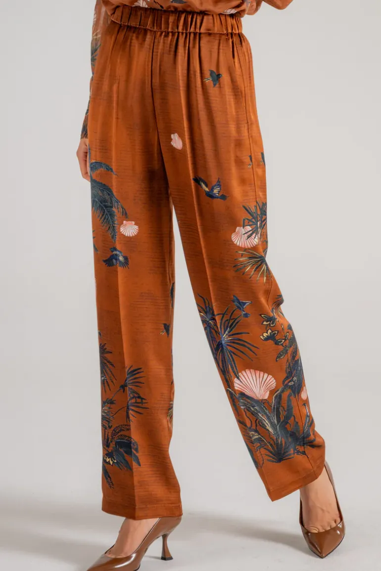 Pantaloni the sacred forest 100% viscosa marrone