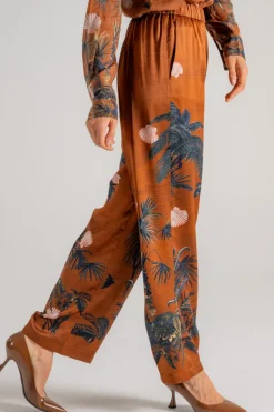 Pantaloni the sacred forest 100% viscosa marrone