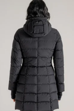 Parka slim con cappuccio gore nero donna