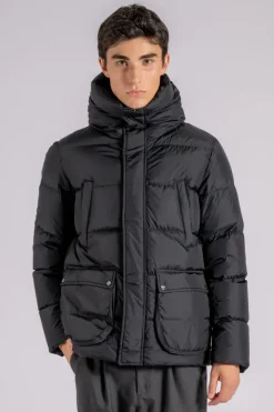 Piumino bomber multi tasche 100% poliammide nero