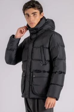 Piumino bomber multi tasche 100% poliammide nero