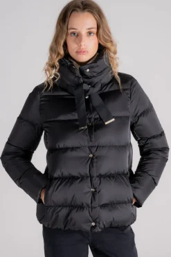 Piumino cappa in poliestere nero