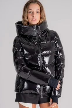 Piumino laminar poliammide nero