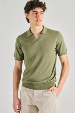 Polo buttonless ryan mm cotone verde
