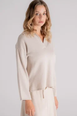 Polo cachemire beige