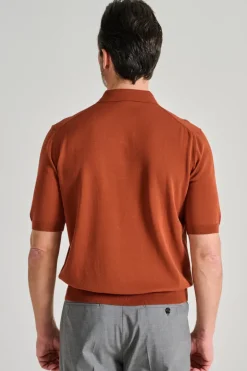 Polo manica corta cotone marrone