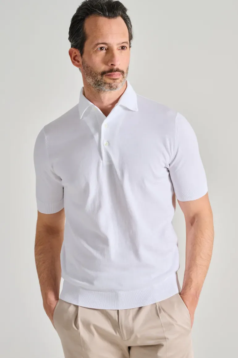 Polo manica corta cotone bianco