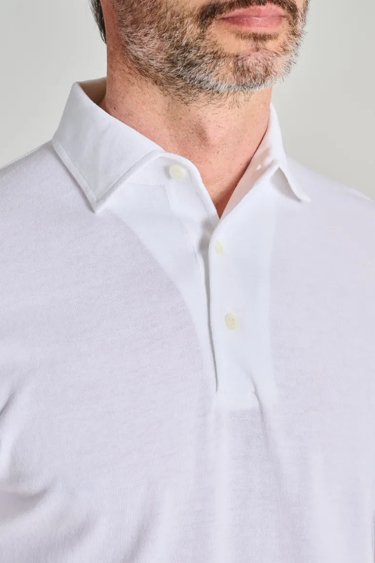 Polo manica corta cotone bianco