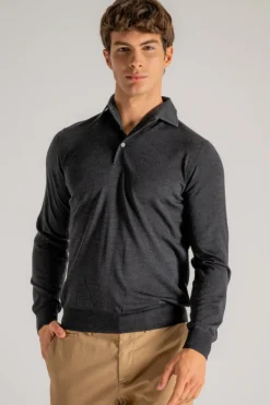 Polo ml paramontura 100% wv grigio