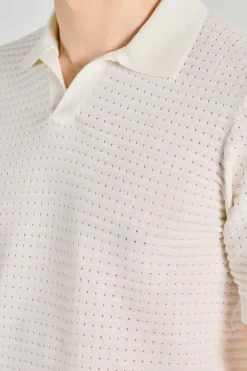 Polo nido d'ape cotone bianco