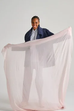 Sciarpa inserti in lurex rosa