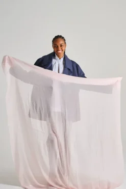 Sciarpa inserti in lurex rosa