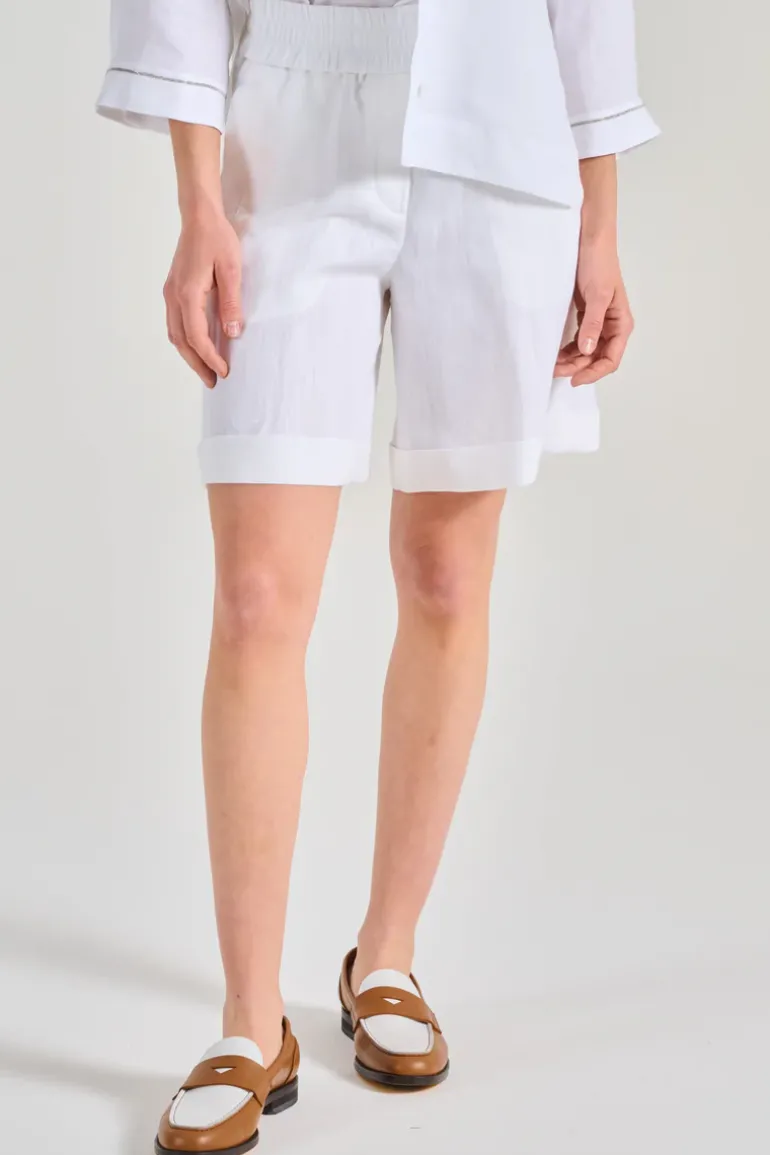 Shorts resca cotone bianco