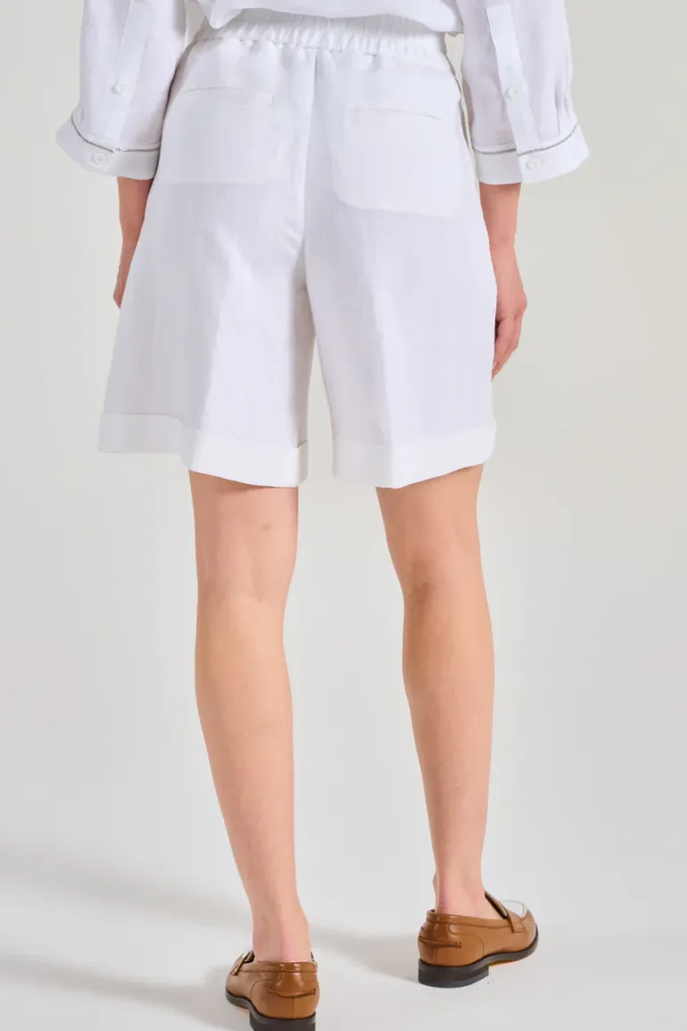 Shorts resca cotone bianco