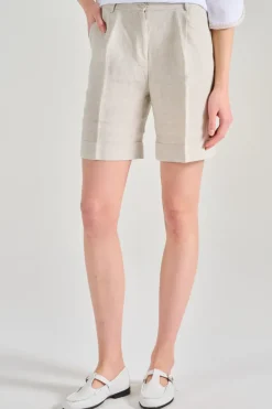 Shorts tessuto beige