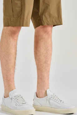 Sneakers bianco pelle/tessuto