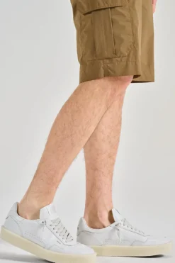 Sneakers bianco pelle/tessuto