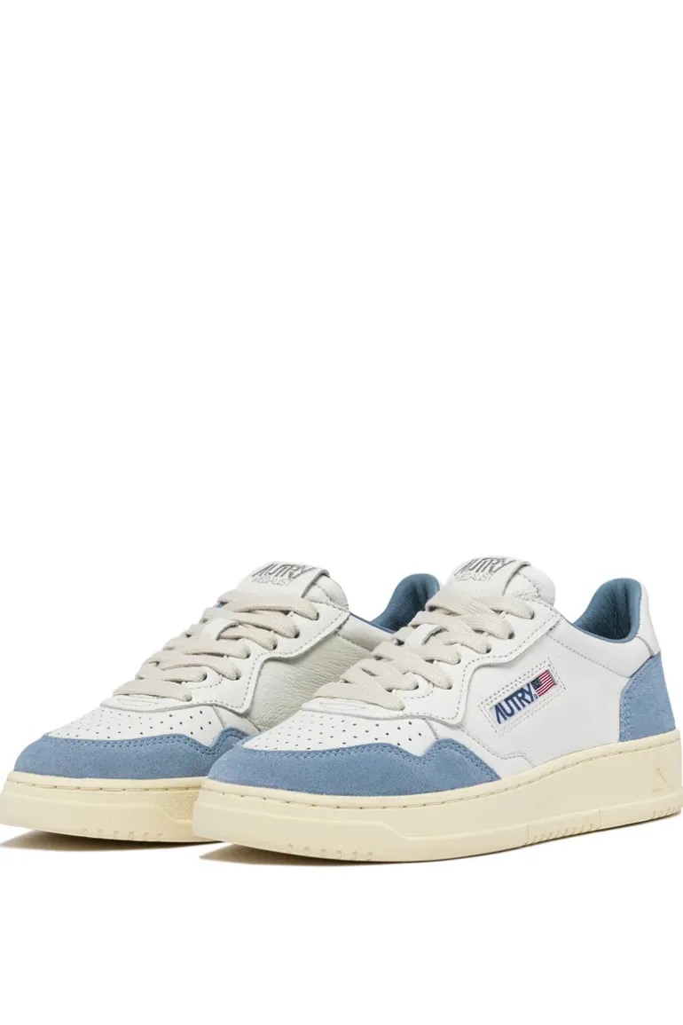 Sneakers medalist low goat suede azzurro