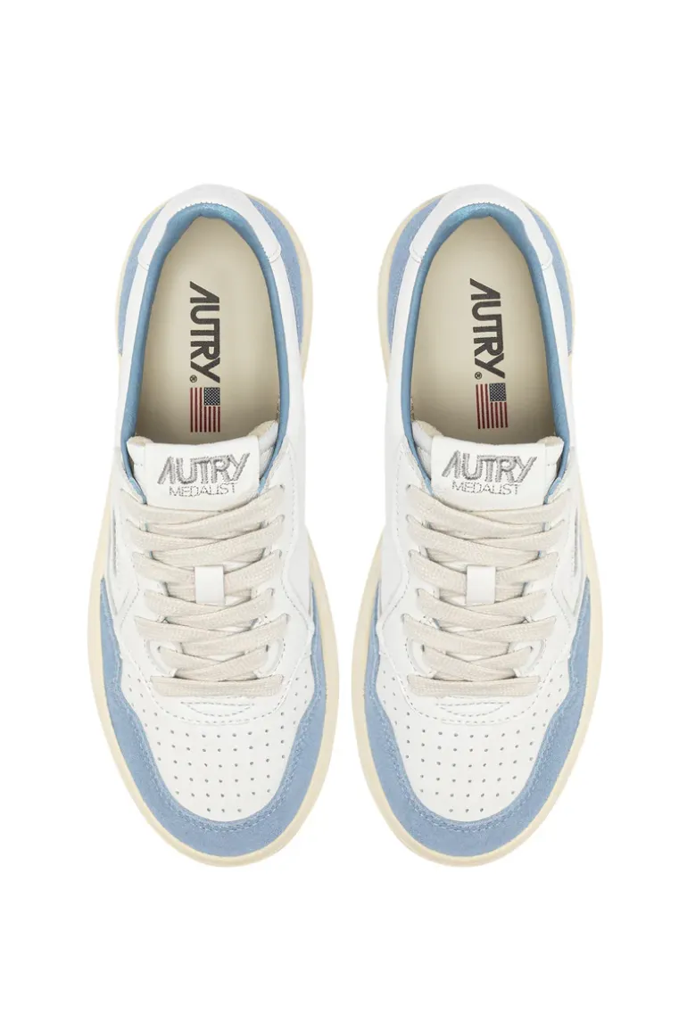 Sneakers medalist low goat suede azzurro