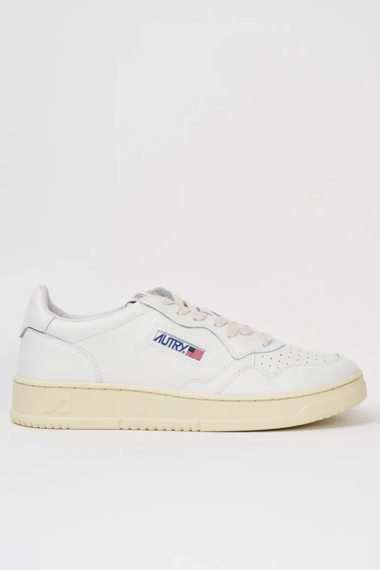 Sneakers medalist low man leat leat bianco uomo