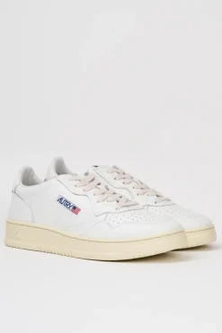 Sneakers medalist low man leat leat bianco uomo