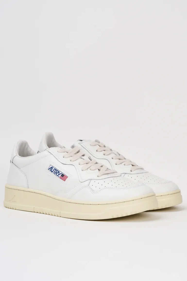 Sneakers medalist low man leat leat bianco uomo