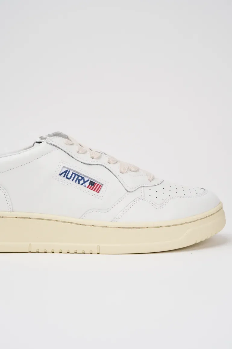 Sneakers medalist low man leat leat bianco uomo