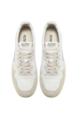 Sneakers medalist low man leat suede bianco uomo