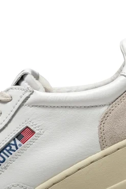 Sneakers medalist low man leat suede bianco uomo