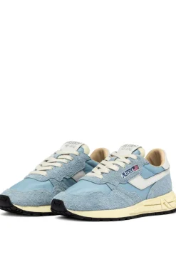 Sneakers reelwind low pelle/tessuto azzurro