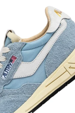 Sneakers reelwind low pelle/tessuto azzurro