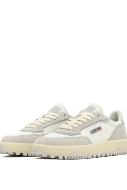 Sneakers super vintage low pelle grigio