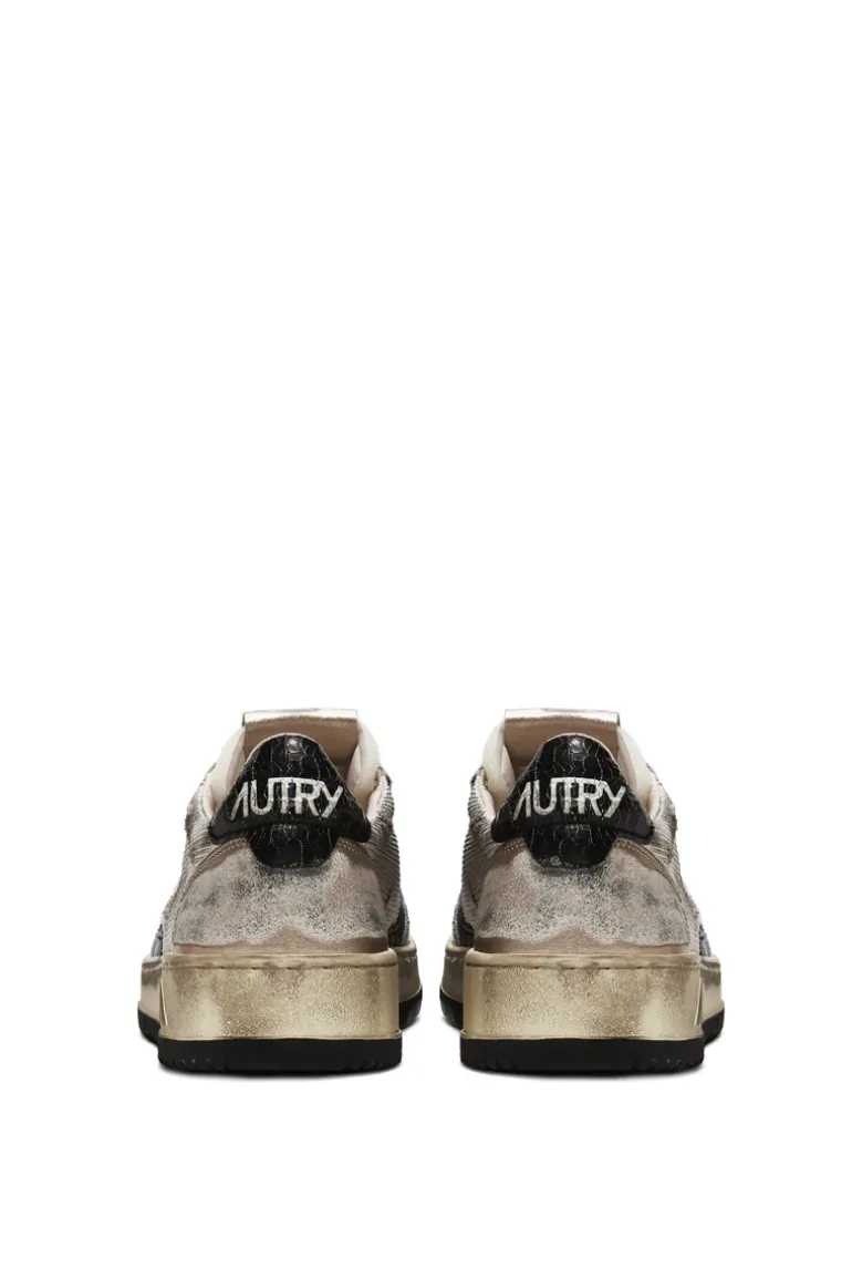 Sneakers super vintage low man nero uomo