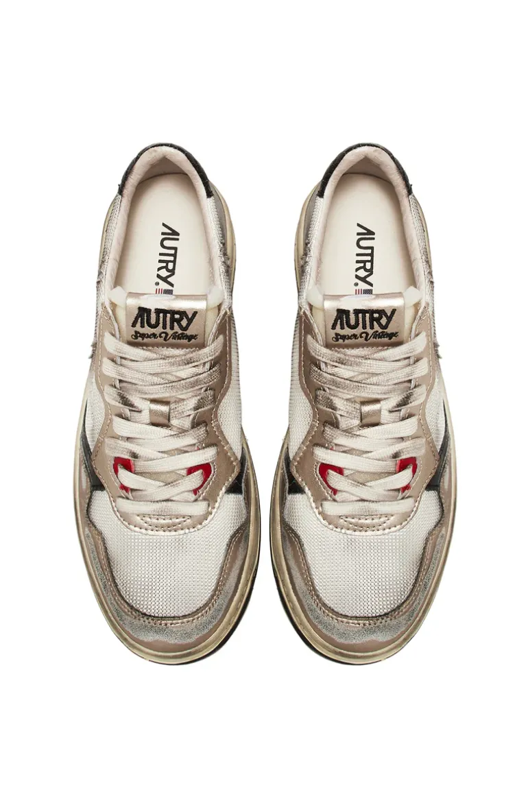 Sneakers super vintage low man nero uomo