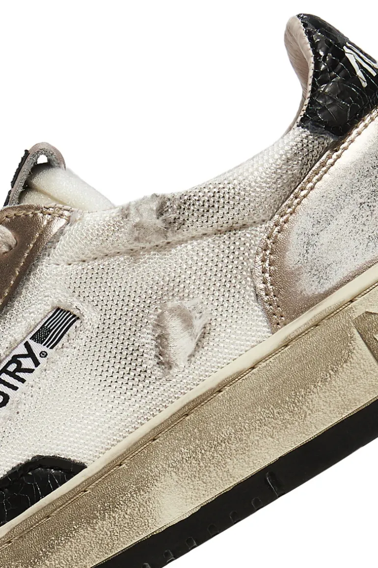 Sneakers super vintage low man nero uomo