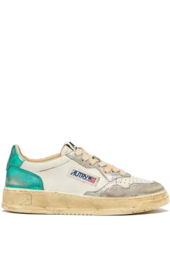 Sneakers super vintage pelle grigio