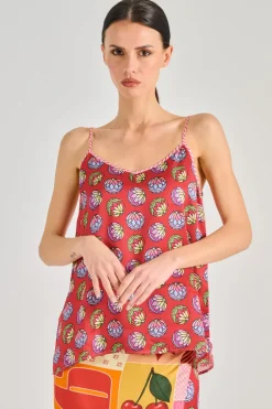 Top angelique cotone rosso