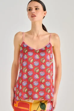 Top angelique cotone rosso