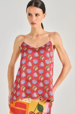 Top angelique cotone rosso