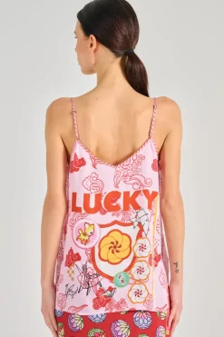 Top angelique cotone rosso