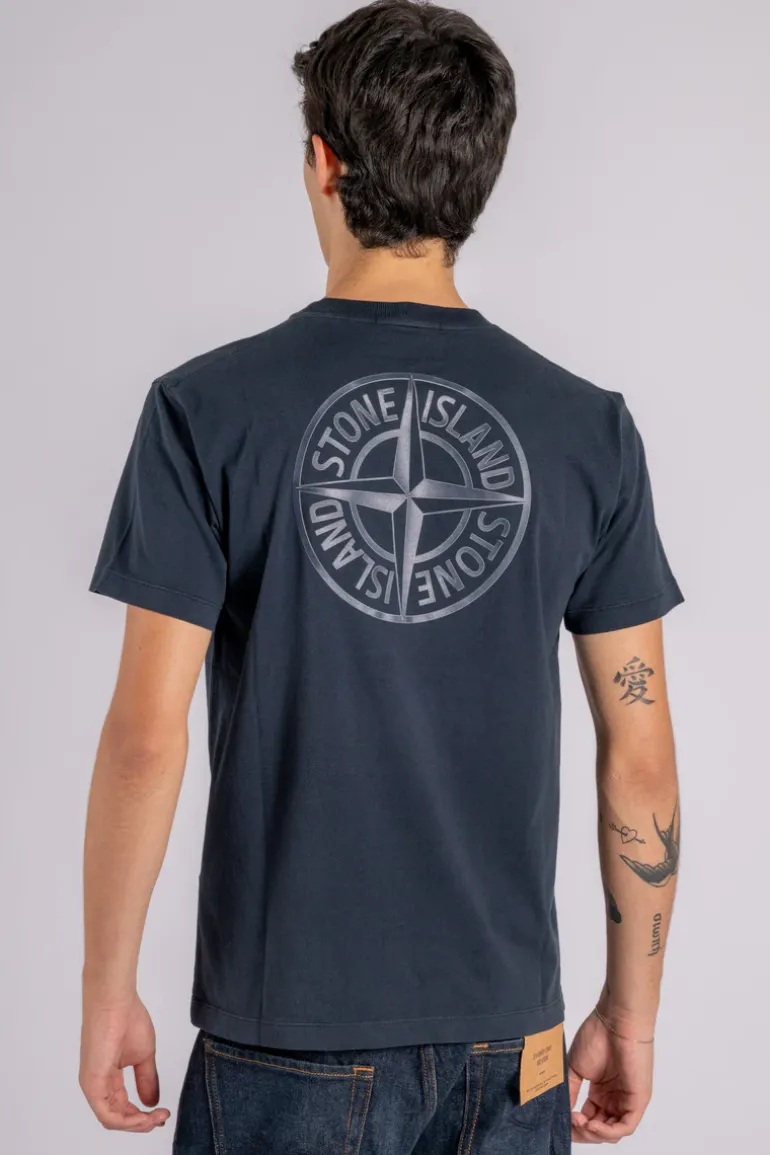 T-shirt 100% cotone blu