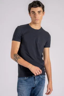 T-shirt cotone/elastam blu