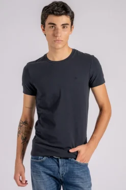 T-shirt cotone/elastam blu