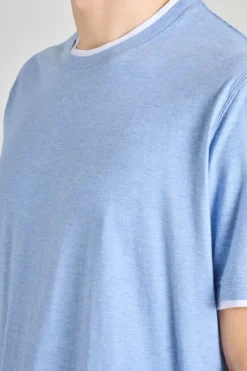 T-shirt duo mm jersey melange azzurro