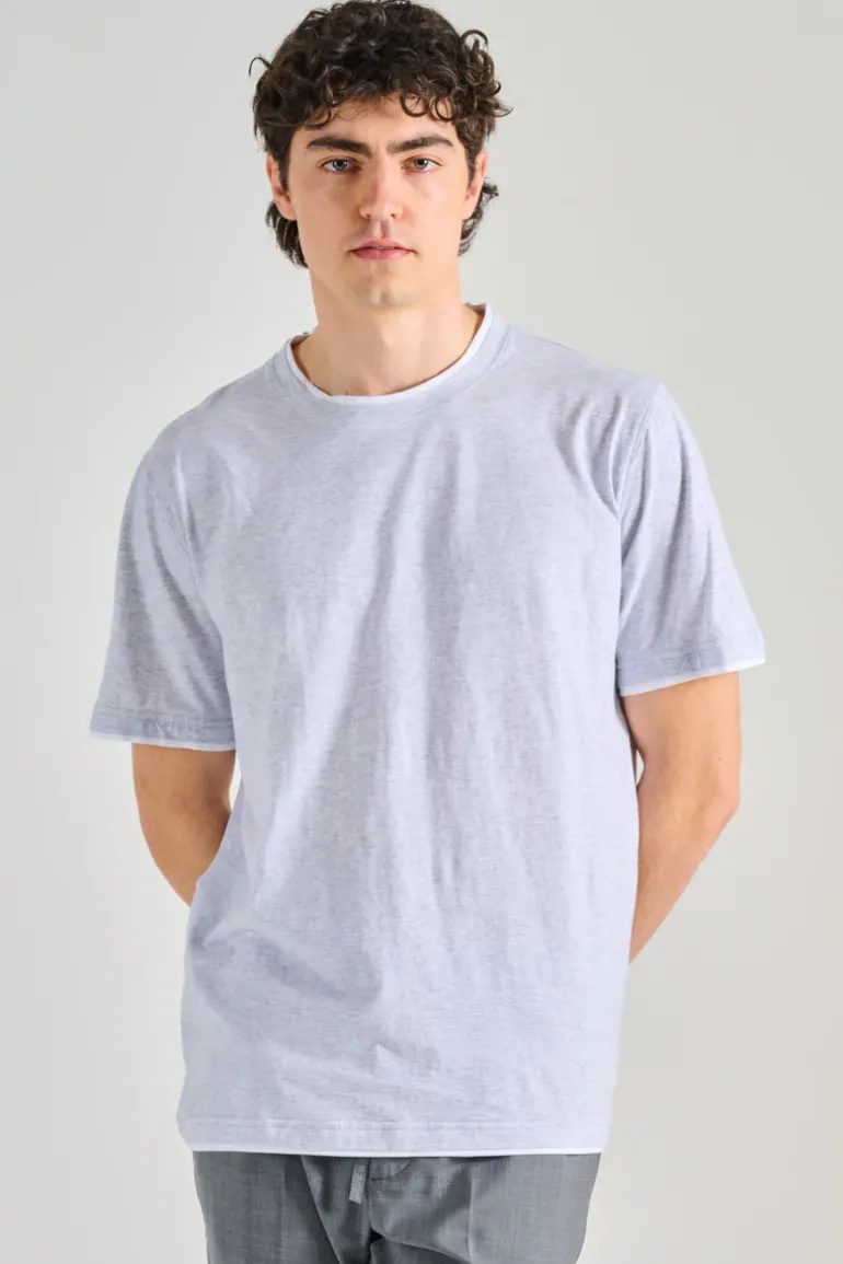 T-shirt duo mm jersey melange grigio
