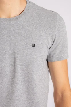 T-shirt grigio in cotone/elastam