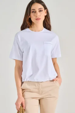 T-shirt jersey di cotone bianco